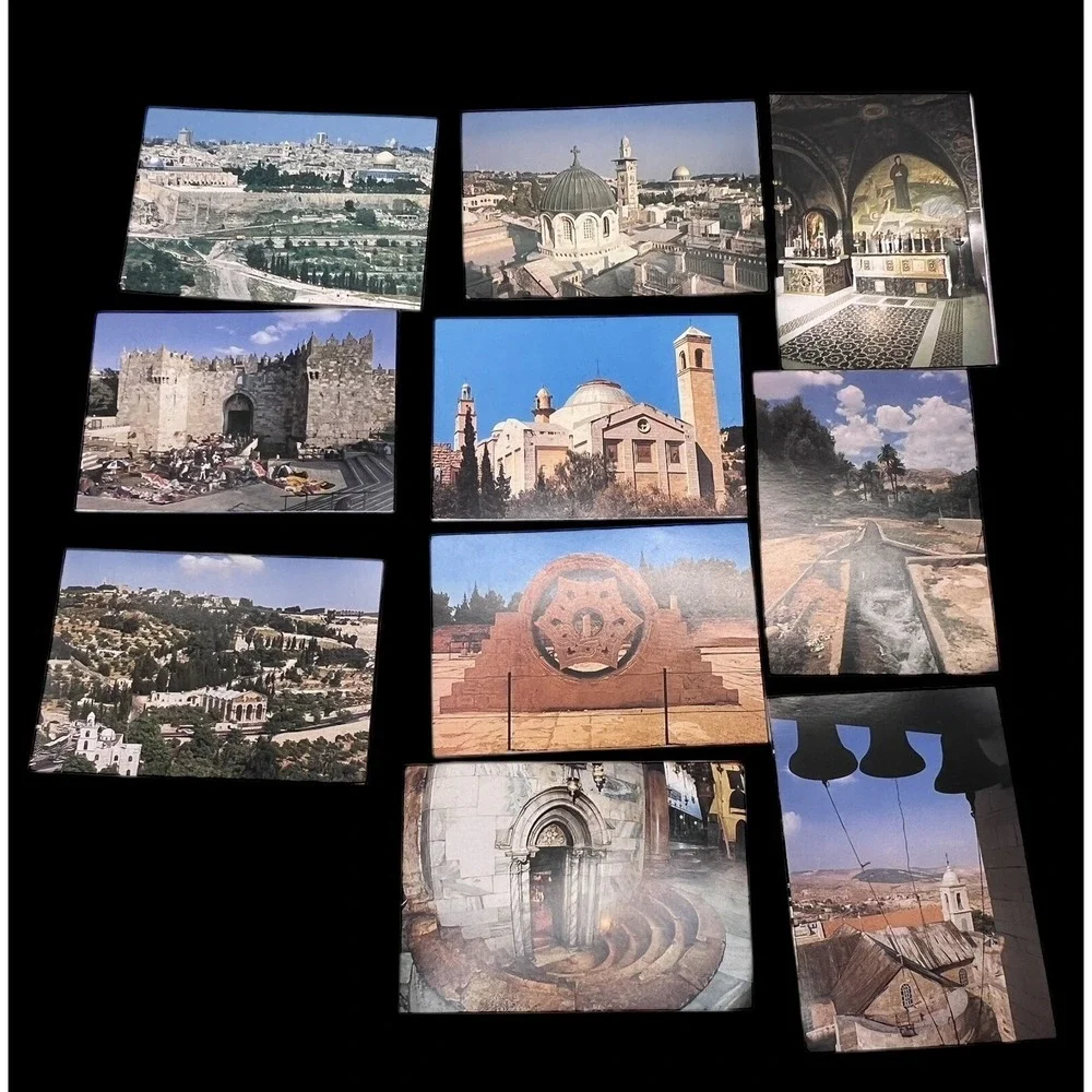 Vintage Postcards Jerusalem Bethlehem‎ Israel Holy Unposted Star Cards Lot of 28